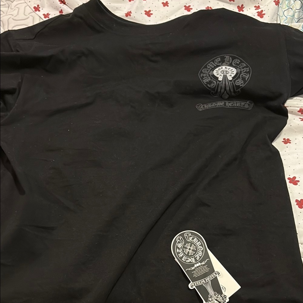 Chrome Hearts Black Short Sleeve Tee with Graphic Design